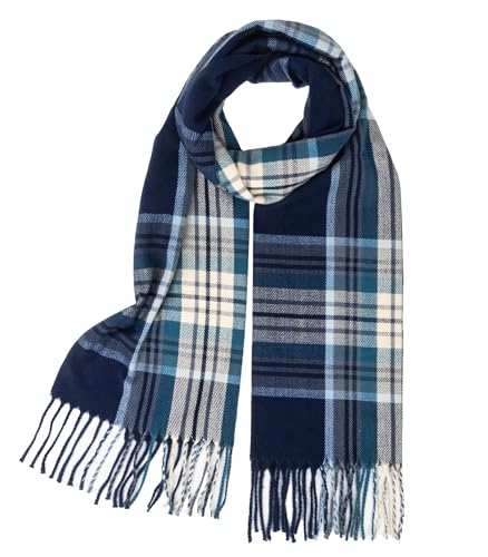 Women Men Classic-Red Black-Plaid-Winter-Scarf - Soft Warm Cold Weather Scarves with Tassels(70.87''*11.8'')