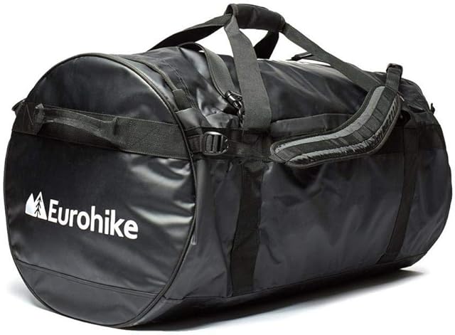 Eurohike Transit 120L Cargo Bag, Duffel Bag, Travel Bag, Travel Holdall, Weekend Bag, Gym Bag, Festival Essentials, Camping Equipment, Camping Accessories, Black, One Size