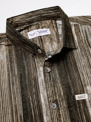 Image of Majestic Man Men's Stylish Unique Print Casual Shirt - Pure Cotton| Full Sleeve | Trendy & Comfortable