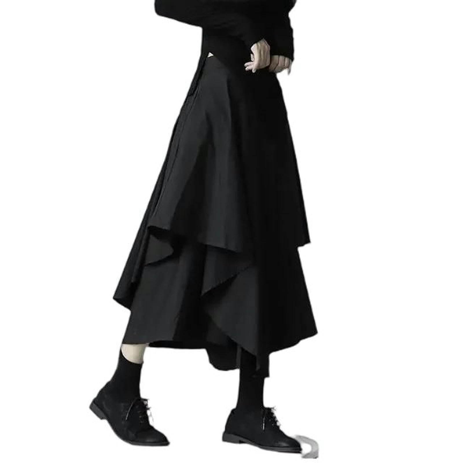 Jupe trapèze taille haute noire pour femme en taille M