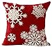 Pack of 4 Merry Christmas Snowflake Let It Snow Snowman Pine Tree Elk Moose Blessing Gift Cotton Linen Square Throw Waist Pillow Case Decorative Cushion Cover Pillowcase Sofa 18