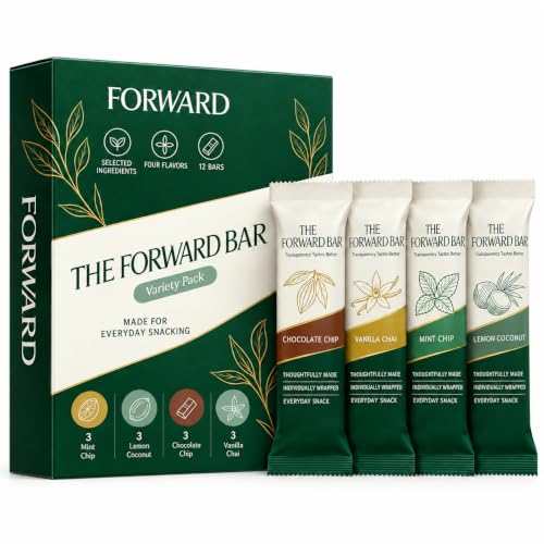 The Forward Bar Variety Pack, Whole Food Protein Snack Bars, 12 Count image 2