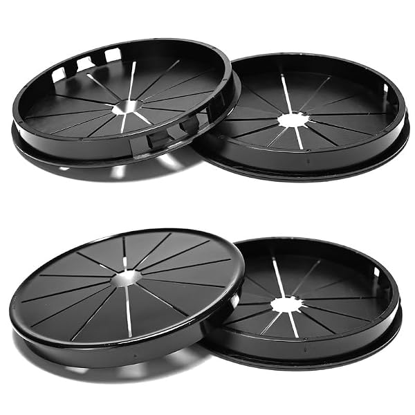 EASYEAH 4PCS Cable Grommets, 4" (100mm) Desk Hole Cover Petal Shaped Buckle Type Nylon Snap Bushing Grommet, Wire Hole Cover Insert for Cables and Cords Management and Protection of Cabinet, Black by EASYEAH - Used condition - US$12.00