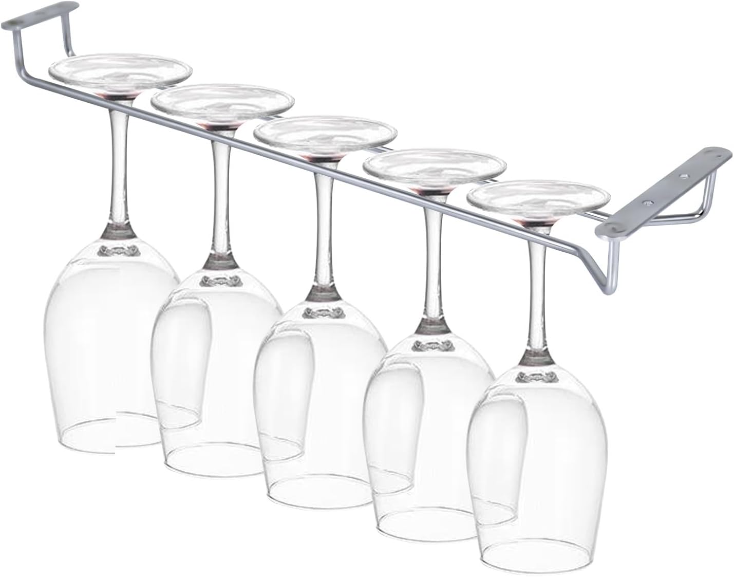 SOTECH 2 Pack Wine Glass Hanger Glass Wine Rack Glass Holder Under Cabinet Metal Organizer for Bar Kitchen 10 inches (Golden)
