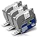 Produktbild 3x Labelwell 18mm Kompatibel Flexibel Schriftband Ersatz für Brother Tz TZe-FX241 TZeFX241 Schwarz auf Weiß für Brother PT-D450VP PT-E300VP PT-E500VP PT-P900W PTH500LI PTE300 PT-2030 PTH300