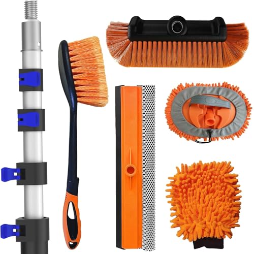 SKGPOLE 26Ft Reach Car Wash Kit 5-20FT Telescopic Extension
