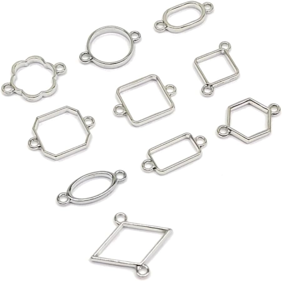 Rakhi Bezels, Resin Bezel for making Pendants, Rakhi, Earrings, DIY, Art and Craft for Rakshabandhan, Multipurpose Use Bezel (Pack of 10 pcs) Silver