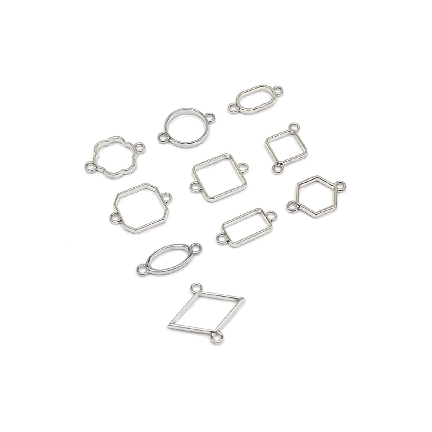 BanteyBanatey® Rakhi Bezels, Resin Bezel for making Pendants, Rakhi, Earrings, DIY, Art and Craft for Rakshabandhan, Multipurpose Use Bezel (Pack of 10 pcs) Silver