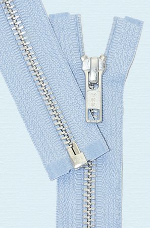 20" Jacket Zipper, Ykk #5 Aluminum Metal ~ Medium Weight ~ Separating ~ 546 Sky Blue (1 Zipper/Pack) #TOP1