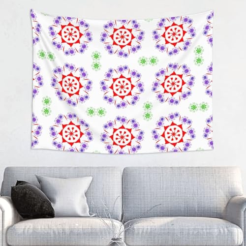 ChenGua Decor Tapestry, Rotating purple flowers Print Wall Hanging Poster, Cute Soft Tapestries Reusable Indoor Bedroom Backdrop