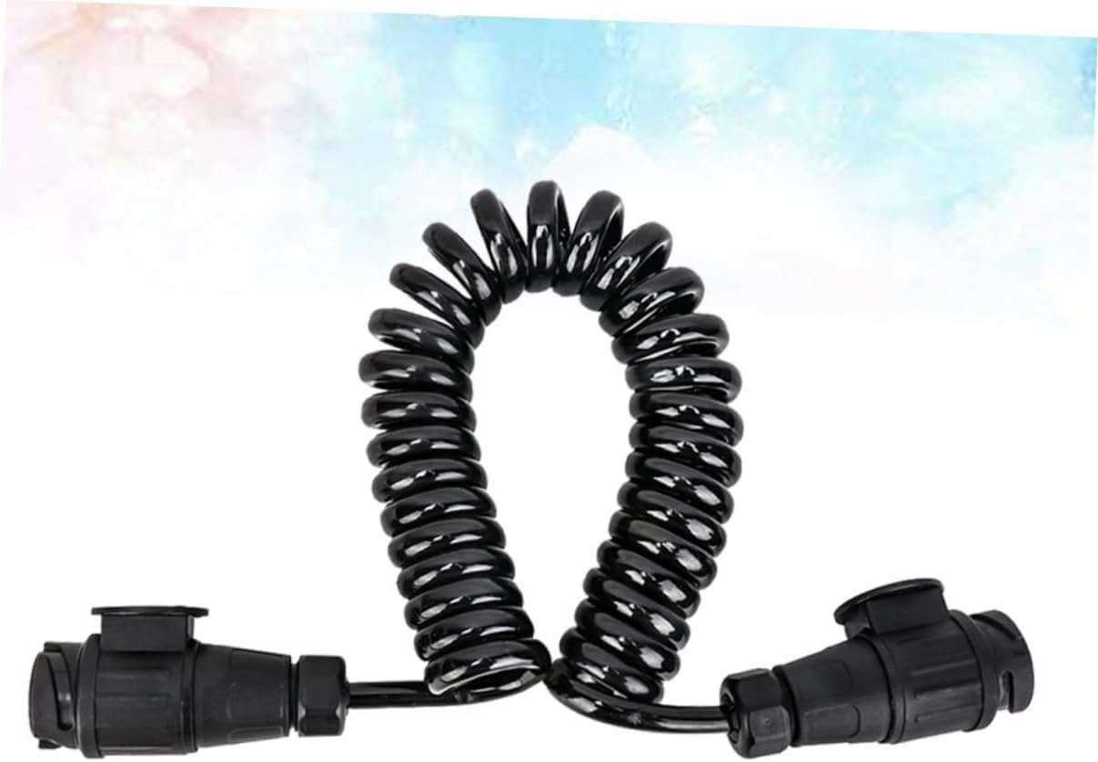 Unomor 13 Pin Trailer Connector Plug Socket Spring Extension Wire Heavy Duty 13 Way Trailer Wiring for Trucks and RVs