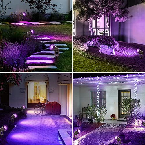 Waygor Uv Black Light Landscape Lights 12W Outdoor High Voltage Led Landscape Spot Lights 405Nm Uv Light Plug In Spotlights For Blacklight Party, Halloween, Fluorescent Poster, Body Paint (10Pack) #TOP6