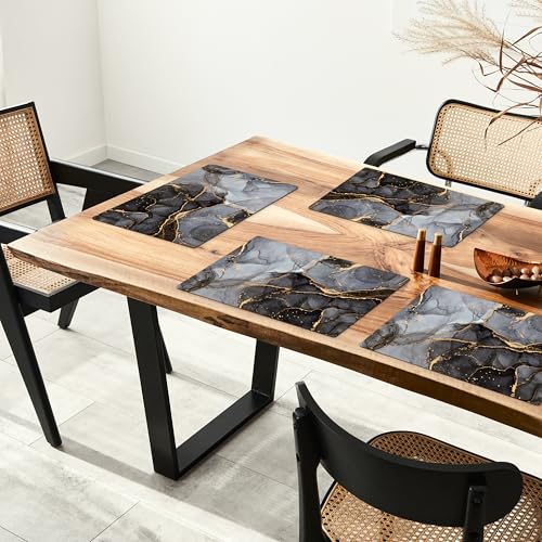 Set de Table Marbre Abstrait Or KitchenYeah en Vinyle Rigide Premium