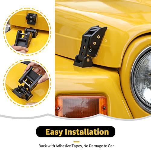 RT-TCZ Aluminum Hood Latches Catch Kit Accessories for Jeep Wrangler TJ 1997-2006 (Black)