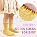 Eocom Toddler Ruffle Socks Baby Girls Non Slip Frilly Dress Cotton Grips Socks 6 Pairs(Check, 6-12 Months)