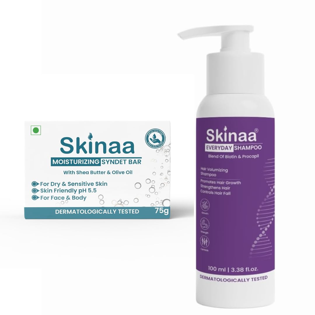Everyday Anti Hair Fall Shampoo with Procapil and Biotin & Moisturizing Syndet Bar Soap Free Cleanser (75g)-image-29