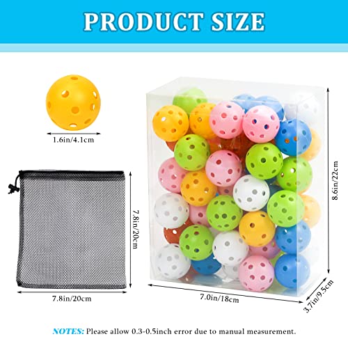 54 Pcs Practice Golf Balls 1.6" Hollow Plastic Golf Balls Indoor Golf Training Balls Limited Flight Golf Balls With Mesh Drawstring Bag For Backyard Driving Range Outdoor (Mixed Color) #TOP1