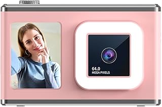 Cámara digital de 50 MP diseñada para un uso fácil con zoom y construcción ligera, ideal para cada aventura (rosa + 64 g)
