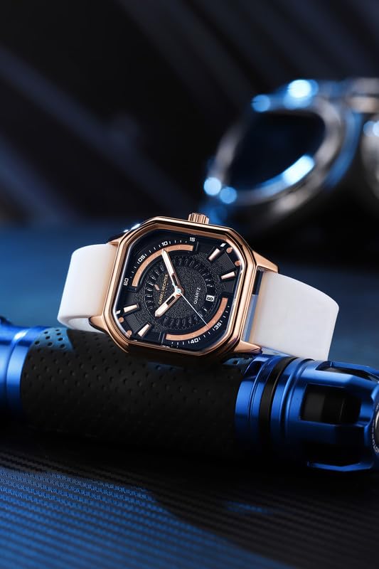 Image of Daniel Hechter Paris Rivoli Collection Modern Analog Watch for Men with Octagon Dial and Silicon Band-DHM1003