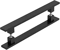 Puxador Inox Preto Para Porta Pivotante Madeira Vidro 40 Cm