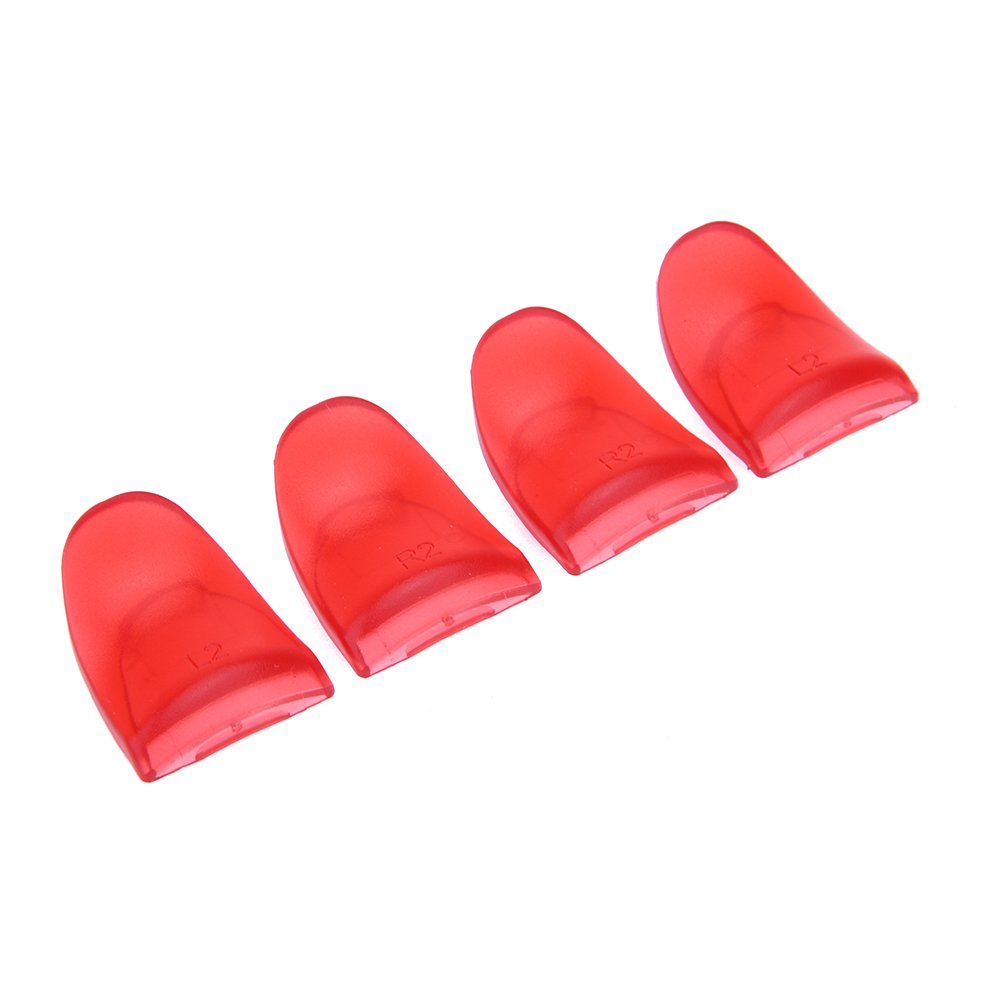 PS4 Controller Thumb Grips, L2 R2 Trigger Extenders Buttons Game Remote Joystick Cap For Playstation 4 Pack of 4 (Red)
