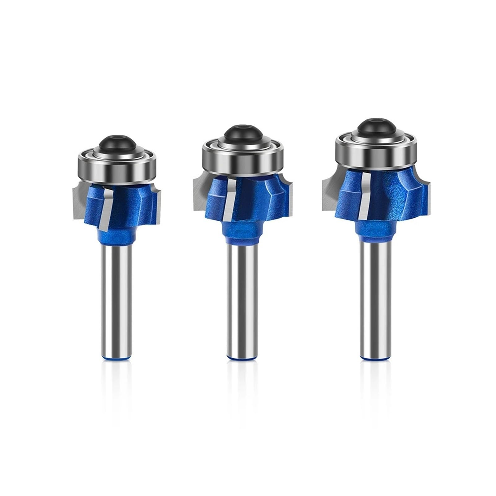1 szt./3 szt. 8 mm 6 mm 1/4 cala Trzonek wysokiej jakości 4 ostrza Zestaw frezów do obróbki drewna R1 R2 R3 Nóż do przycinania krawędzi(3Pcs 6mm Shank)