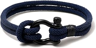 سوار رجالي مصنوع يدويا من الستانلس ستيل بتصميم بحري كهدية تذكارية للابن والحفيد مع عبارة محفزة «I Will Always Be With You», بدون أحجار كريمة