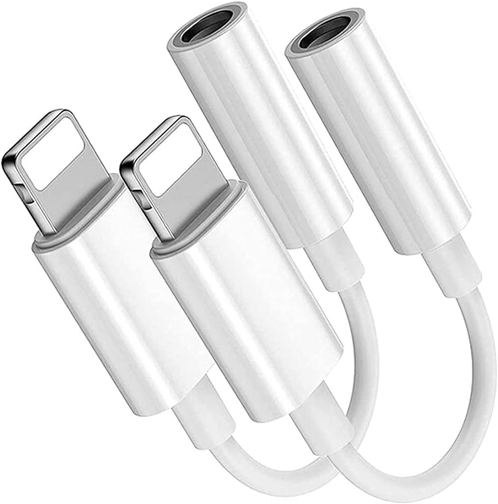 (2 Pack) 3.5mm Headphone Jack Adapter, Aux Connector Audio Earphone Dongle Stereo Cable for iPhone 11/11 Pro/11 Pro Max/Xs/Xs Max/XR/iPhone 8/8 Plus/X Compatible iOS Systems