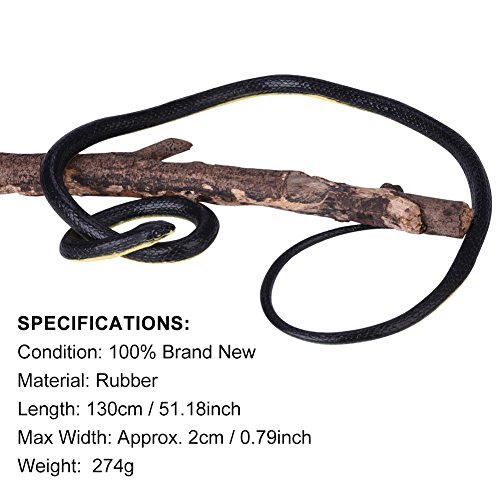 Rubberen slang, realistische zachte rubberen slang tuin rekwisieten grappige grap grap speelgoed cadeau 51 inch lang - Afbeelding 4