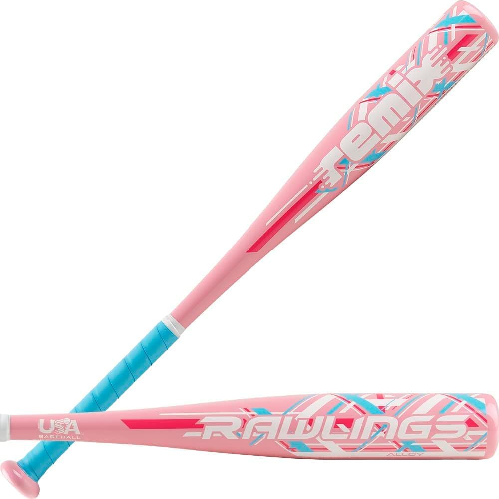 Rawlings Remix T-Ball Bat | USA Baseball | -12 | 1 Piece Aluminum | 2 1/4 Barrel | Pink | 24"