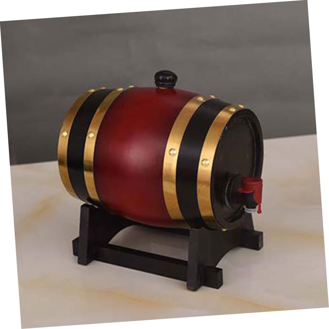 Antique Wooden Wine Barrel Dispenser Rustic Beer Storage Bucket with Stand Spigot for Home Bar Present for Wine Lovers