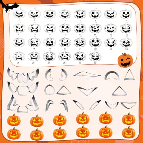 MYUPDALIN Halloween Pumpkin Carving Kit, Pieces Pumpkin Carving Tools with Stainless Steel Carve Stencils, Hammer, Pumpkin Carving Knife (28pcs Pumpkin Carving Kit) — view 2