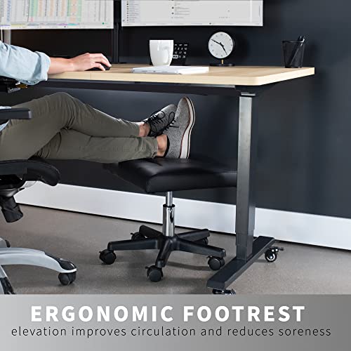 Image of VIVO Mobile Under Desk Leg Rest Ottoman Adjustable Foot Stool for Home Office, Black, CHAIR-S04F
