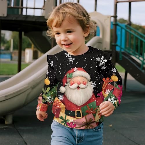 Uourmeti Ruffle Long Sleeve Athletic Shirts for Toddler Girls Sweatshirts Crewneck Tee Tops4