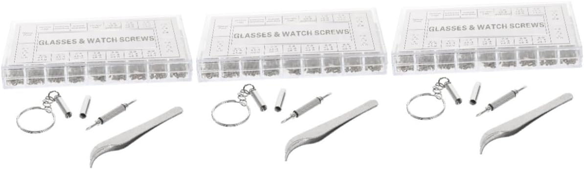 Mikikit Eyeglass Repair Kit Precision Screwdriver and Glasses Screws Nose Pads for Comfortable Wear for Glasses and Watch Repairs