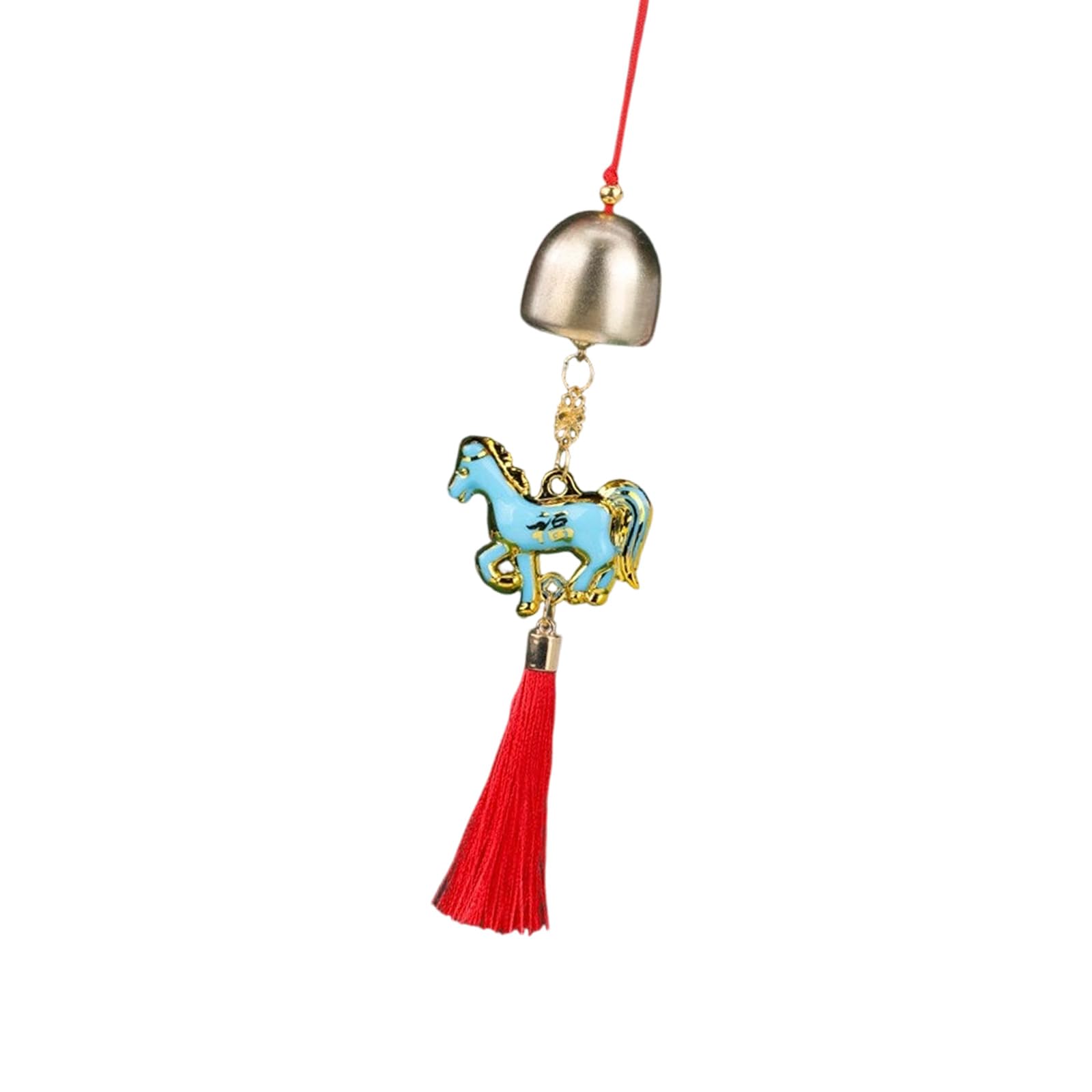 Chinese New Years Horse Ornament Car Hanging Ornament Bells Zodiacs Horse Pendant Charm with Tassels Fengshui Ornaments Charm Pendant with Tassels