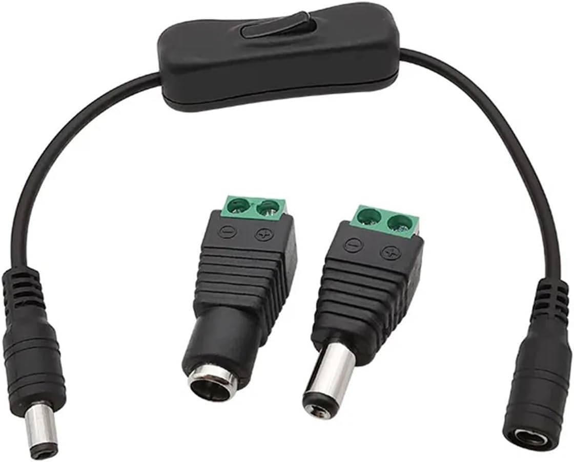 Inline 304 Switch Light Switch Power Cable ON Off 5.5x2.1mm DC 12V Male Jack Female Socket Connector for LED Light Strip