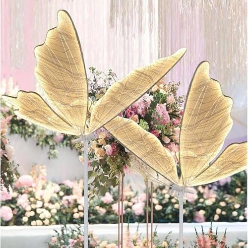 Lámpara de pie de mariposa con luz LED de lectura y altura ajustable para adornos de césped