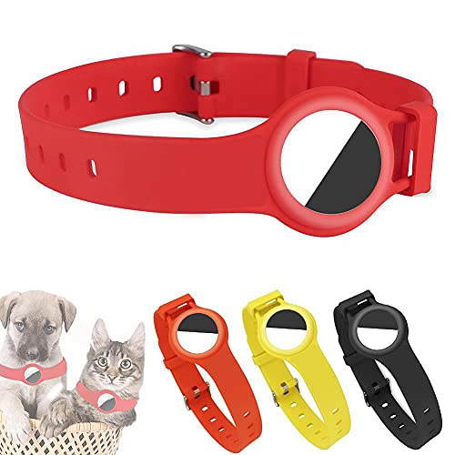 Antetek Coleira de silicone macio para cães/gatos AirTag, coleira Airtag de 53 cm para cães e gatos
