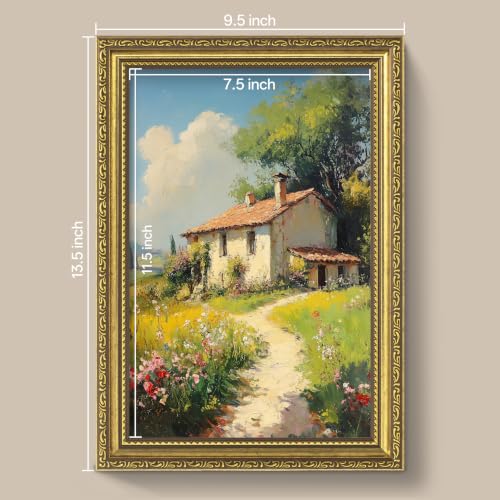 Image of eletecpro 8x12 Vintage Picture Frame, Glass Cover, Gold, 2-Pack