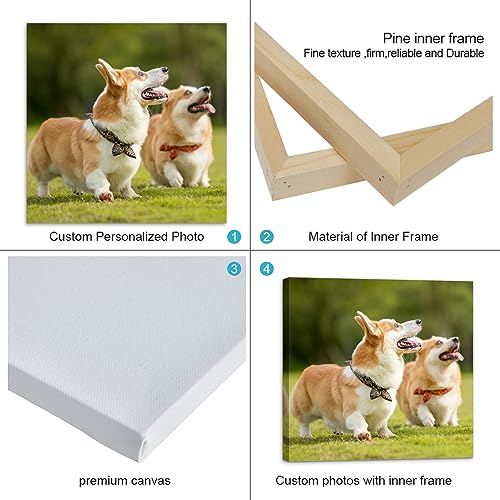 WiHoo Custom Canvas Prints with Your Photos- Custom Photo Prints,Personalized Canvas Pictures Wall Canvas Art Customized Gifts for Daughter,Parents,Couples and Friends (8\" W x 8\" H)