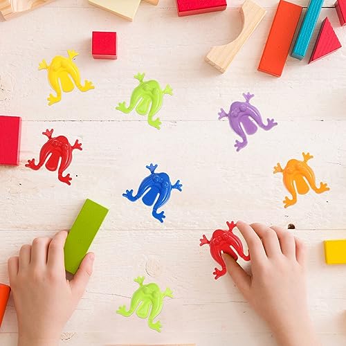 Springen Frosch Spielzeug, 24 Stück Frösche Hüpfen Spiel 5.5cm Frösche Spielzeug Finger - Froschspielzeug aus Kunststoff Finger Drücken Spiel Prellen für Weihnachten, Halloween und Geburtstagsfeiern