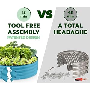 Round Galvanized Raised Garden Bed // 4×4×1 ft (2-Pack) Galvanized Raised Garden Beds Outdoor for Gardening, Vegetables, Flowers // Patented Tool-Free Design Round Planter (Teal) Round Galvanized Raised Garden Bed 441 ft 2 Pack Galvanized Raised Garden Beds Outdoor for Gardening Vegetables Flowers Patented Tool Free Design Round Planter Teal