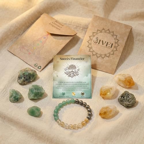 Bivei Bracelet Bienchance et Abondance Pierre Naturelle Pour Femme et Homme – vue 6