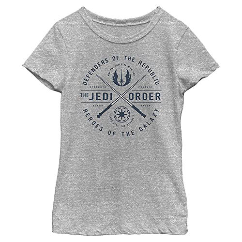 T-shirt Star Wars fille gris chiné Clone Wars Sabers Emblem XL tailleur
