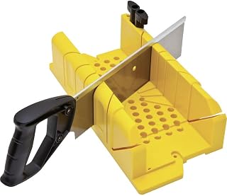 Stanley 1-20-600 Caja de ingletes para almacenamiento de sierra con sierra, color negro