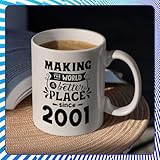 Stuff4 25th Birthday Mug Gift for Men Women - Making The World a Better Place Since 2001 - Happy 25 Birthday Gifts for Grandad Grandma Nan Retro Back in 2001 Age 25 Bday, 11oz Ceramic Coffee Mugs - Image 5