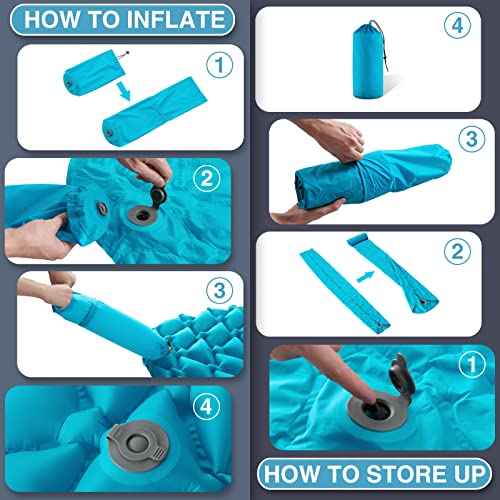 Airelax Sleeping Pad For Camping, Ultralight And Compact Inflatable Sleeping Mat, Ultimate For Camping, Backpacking, Hiking,Sleeping Bag, Cot, Lake Blue #TOP4