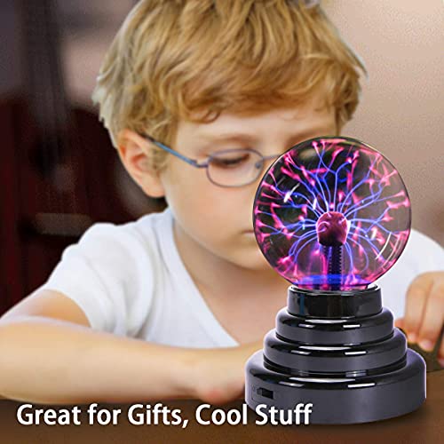 Stemclas Plasma Ball/Light/Lamp, Static Electricity Globe Electric Lightning Ball, Touch Sensitive, Usb Powered, Amazing Gift For Parties, Birthday And Holiday, 3 Inch #TOP3