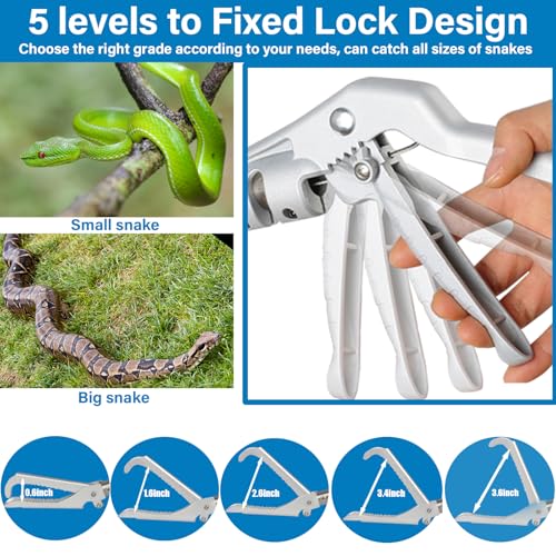 Greeily Ferramenta para agarrar cobras, pinça de cobra de 139,7 cm, cabo longo para cascavel, pinças